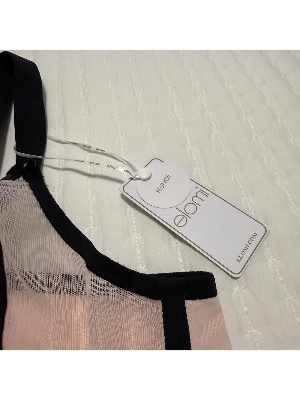 Elomi 38H Carrie Full-Figure Underwire Plunge Bra Lace & Mesh Pink Black NWT - Picture 3 of 13